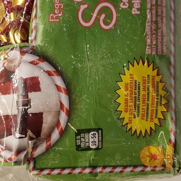 REGAL Crimson Deluxe Plush 6 Piece Santa Suit Fits XL Halloween Costume - Picture 11 of 15